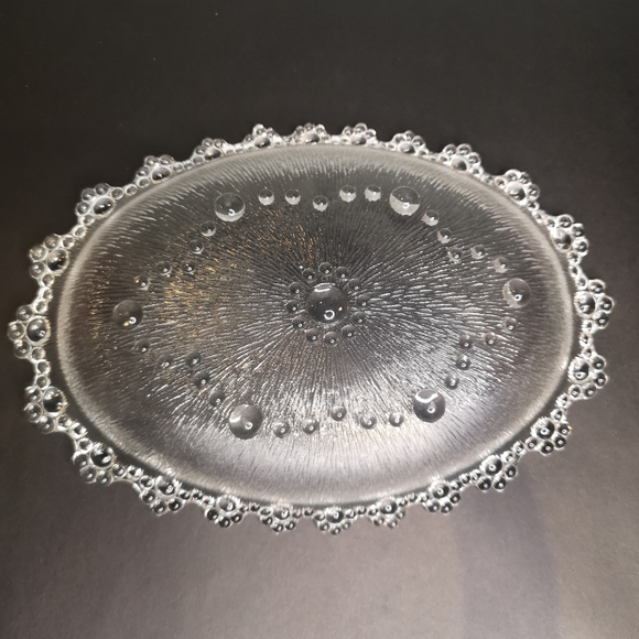 3 for$15 Vintage Collectible 10.5" Masserini Barocco Glass Italian Bubble Lace - Picture 3 of 8
